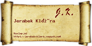 Jerabek Klára névjegykártya